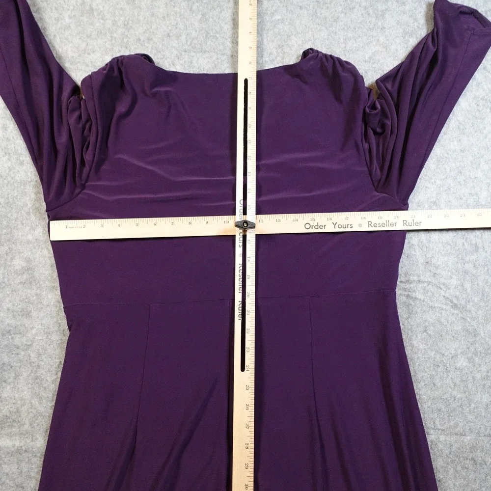Ralph Lauren Dress Womens 18? Jersey‎ Sheath Midi Purple Ruched Surplice